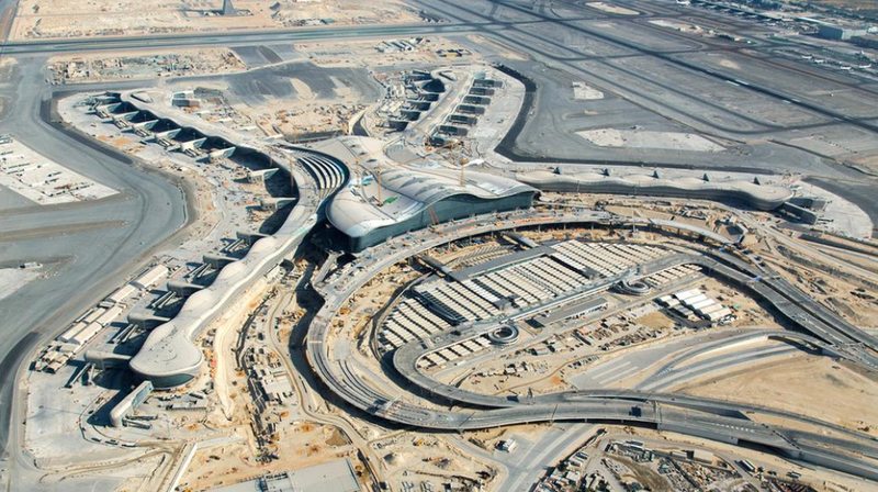 Vista aérea del Aeropuerto Internacional de Abu Dhabi